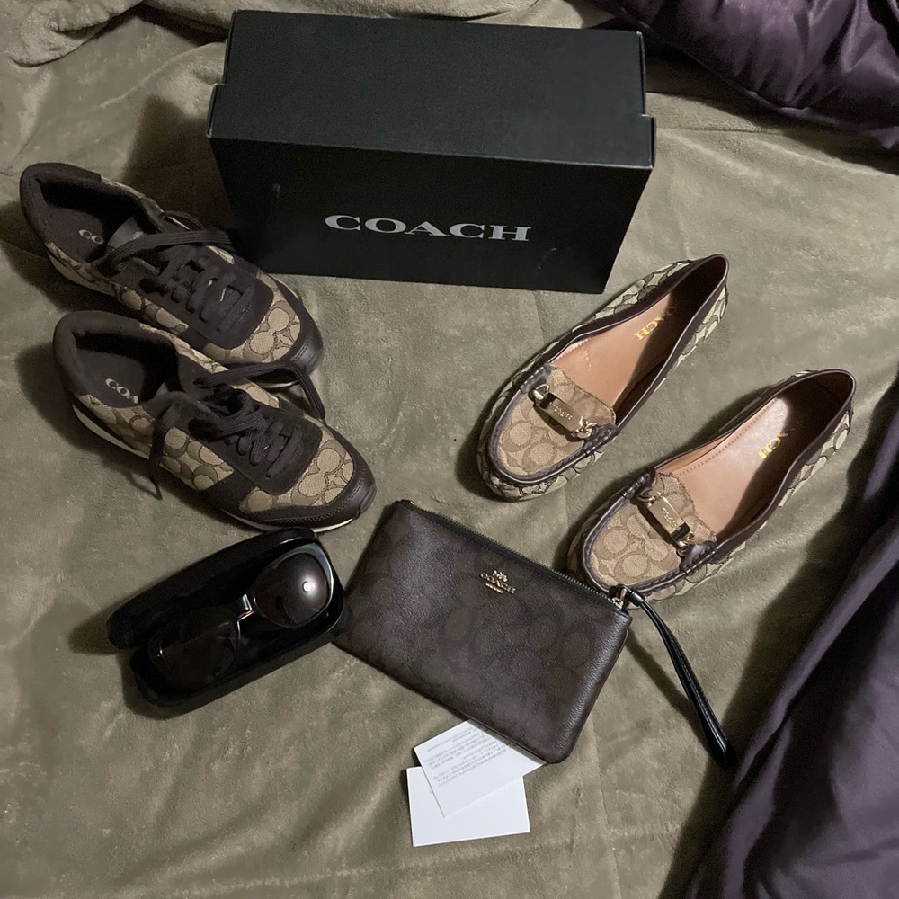 Authentic Coach Sneakers, loafers, Sunglasses, and Wristlet Lot - Picture 2 of 10